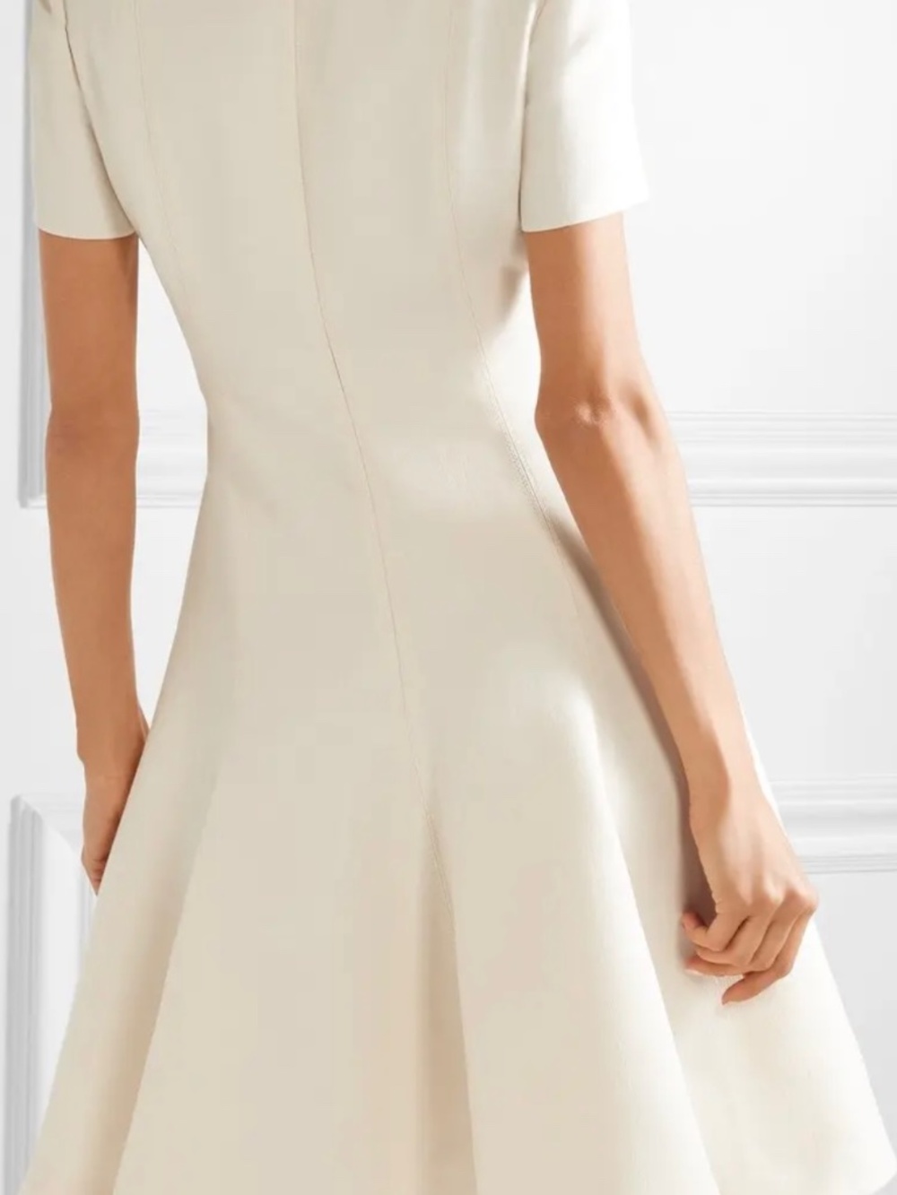 Valentino Cream/Off White Wool and Silk A line Midi Dress - Picture 3 of 7